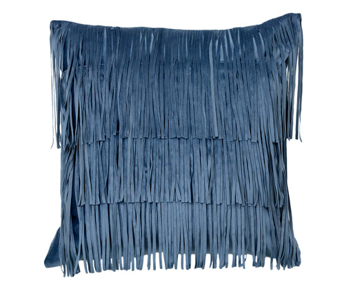 Almofada em Veludo com Franjas Breeze Celeste - 50X50cm, Azul | WestwingNow