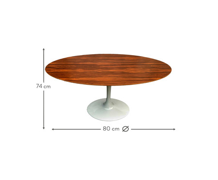 Mesa Saarinen Oval Pau Ferro - Base Branca | WestwingNow