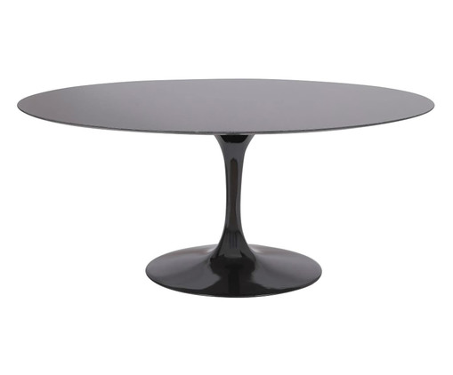 Mesa Saarinen Oval São Gabriel - Base Preta, Preto | WestwingNow