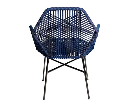 Cadeira Tropicália em Corda Náutica - Azul Marinho e Preto | WestwingNow