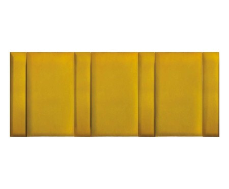 Jogo de Cabeceira Modular Veludo Autoadesivas Bauhaus - Amarelo | WestwingNow