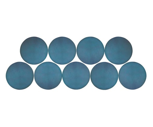 Cabeceira Modular em Veludo Autoadesivas Circles - Azul, Azul | WestwingNow
