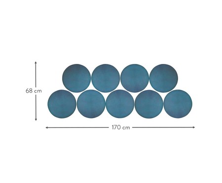 Cabeceira Modular em Veludo Autoadesivas Circles - Azul | WestwingNow