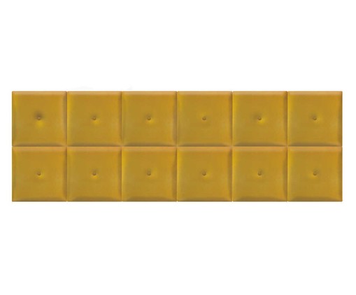 Jogo de Cabeceira Modular Veludo Autoadesivas Botonê - Amarelo, Amarelo | WestwingNow