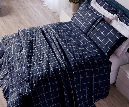 Duvet Essencialle Grid - Marinho | Westwing