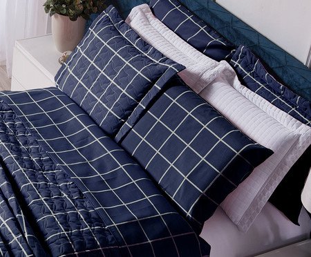 Duvet Essencialle Grid - Marinho | Westwing
