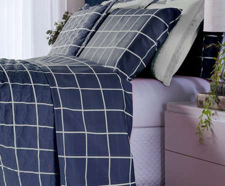 Duvet Essencialle Grid - Marinho | Westwing