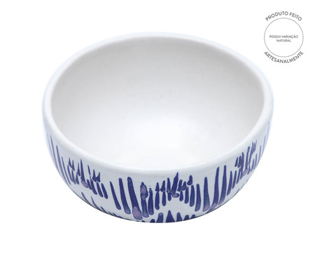 Bowl Artesanal Ikat - Branco e Azul Cobalto | WestwingNow