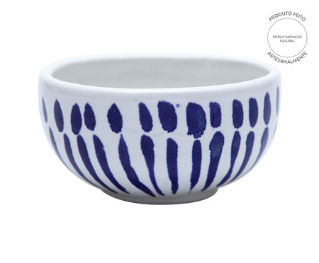 Bowl Artesanal Semente - Branco e Azul Cobalto | WestwingNow
