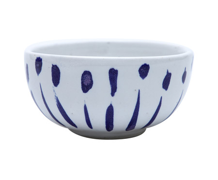 Bowl Artesanal Semente - Branco e Azul Cobalto