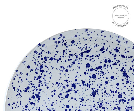 Prato Raso Artesanal Constelação - Branco e Azul Cobalto | WestwingNow