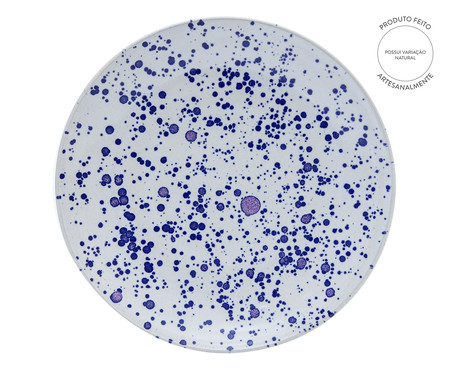 Prato para Sobremesa Artesanal Constelação - Branco e Azul Cobalto | WestwingNow