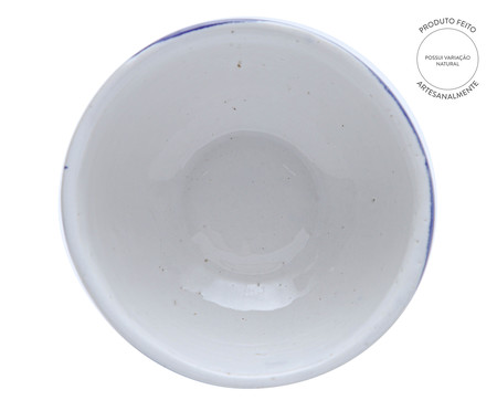 Bowl Artesanal Grid - Branco e Azul Cobalto | WestwingNow