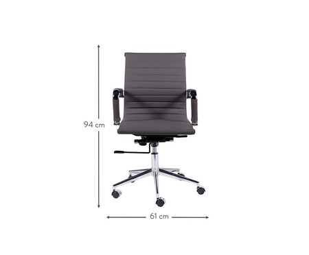 Cadeira de Escritório com Rodízios Glove Baixa - Cinza Chumbo | WestwingNow