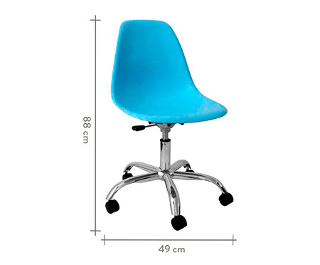 Cadeira com Rodízios Eames - Azul Claro | WestwingNow