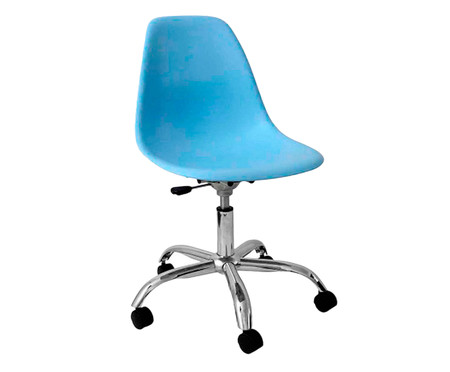 Cadeira com Rodízios Eames - Azul Claro