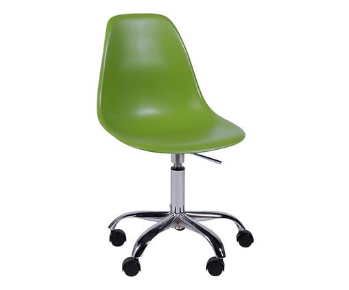 Cadeira com Rodízios Eames - Verde, Branco, Prata / Metálico, Colorido | WestwingNow