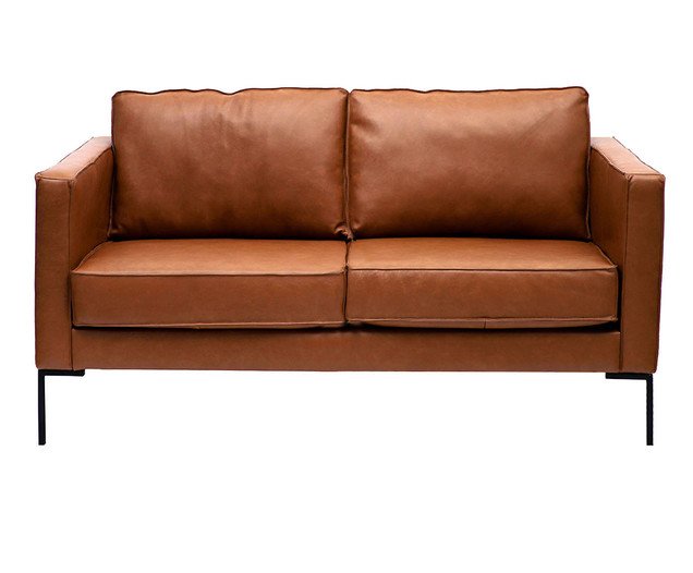 Sofá 2 lugares em Couro Ettore Caramelo