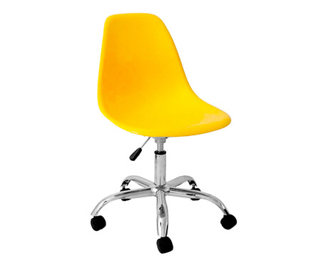 Cadeira com Rodízios Eames - Amarela