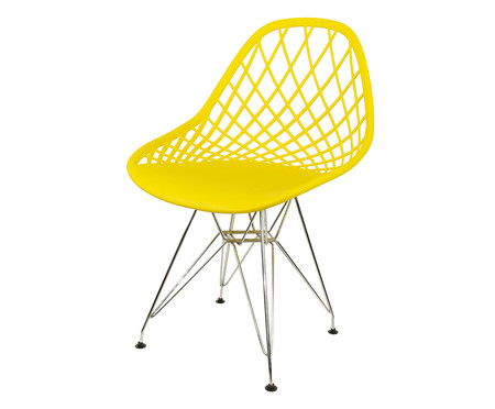 Cadeira Base Cromada Uller - Amarelo