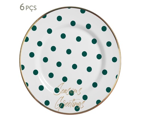 Jogo de Pratos Rasos em Cerâmica Claus - Verde, Verde | WestwingNow