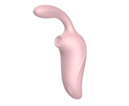 Sugador e Vibrador 3 em 1 Ponto G Athena Rosa Claro - 10,7X14,5cm