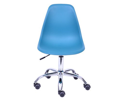 Cadeira com Rodízios Eames - Azul Petróleo, Branco, Colorido | WestwingNow