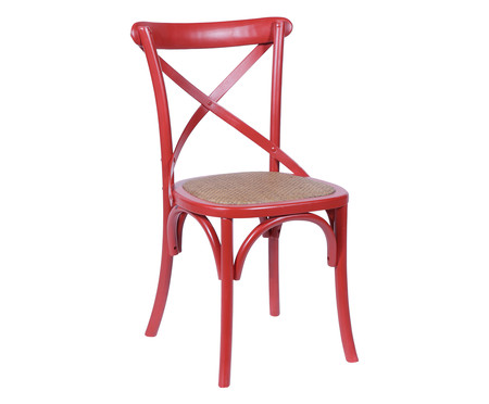Cadeira de Madeira Cross - Vermelha