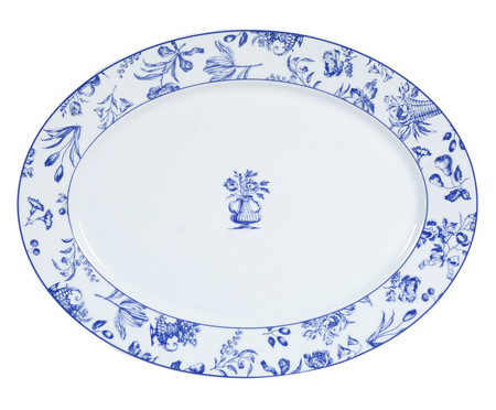 Travessa Oval em Porcelana Chintz - Azul | WestwingNow