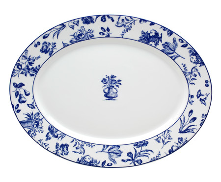 Travessa Oval em Porcelana Chintz - Azul