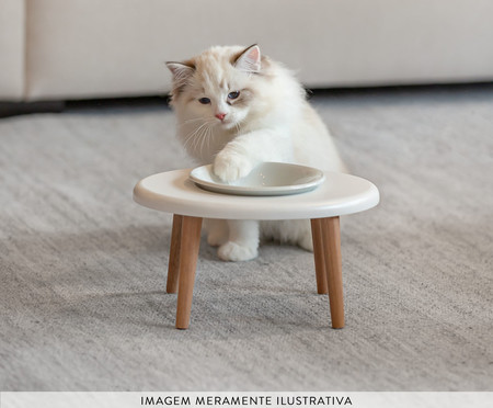 Comedouro em Porcelana Elevado para Gato - Branco | WestwingNow