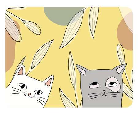 Tapetinho Impermeável Cute Cats - Amarelo | WestwingNow