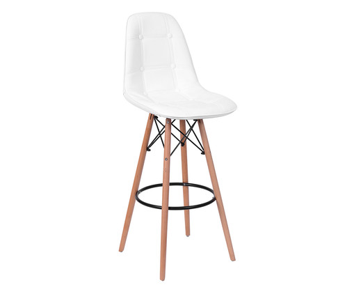 Banqueta Eames Mia - Branca, Branco, Colorido | WestwingNow