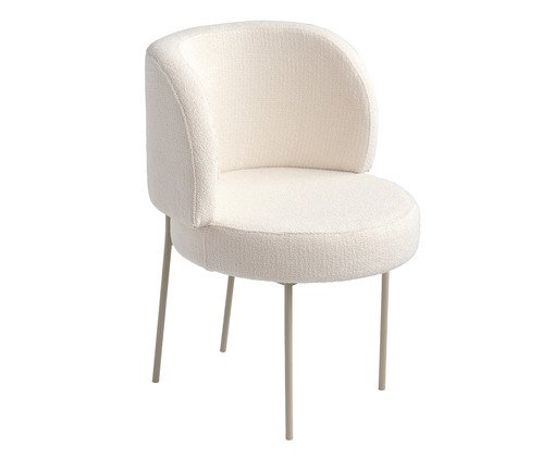 Cadeira Zurique Bouclé Off White e Taupé, Cobre | WestwingNow