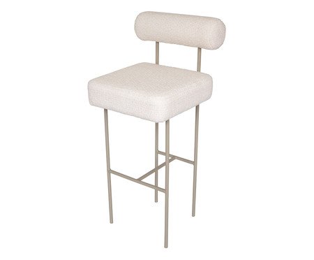 Banqueta Alta Rolinho Bouclé -Taupe | Westwing