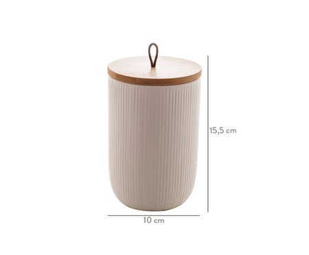 Potiche com Pegador em Cerâmica Lines - Off White | Westwing