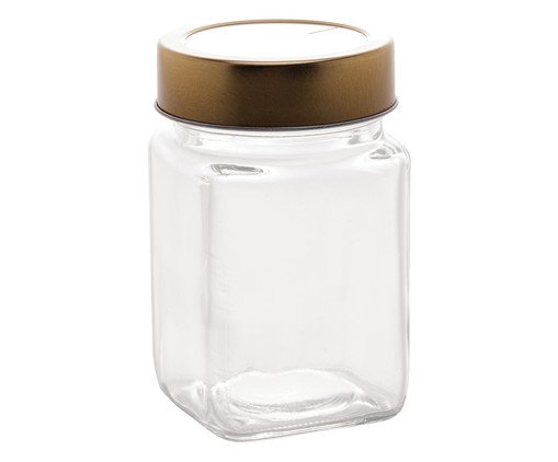 Pote em Acrilíco com Tampa Dourada Lyor - 350ml, Dourado | WestwingNow