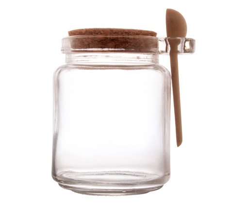 Porta Condimento com Colher de Bambu, Transparente | WestwingNow