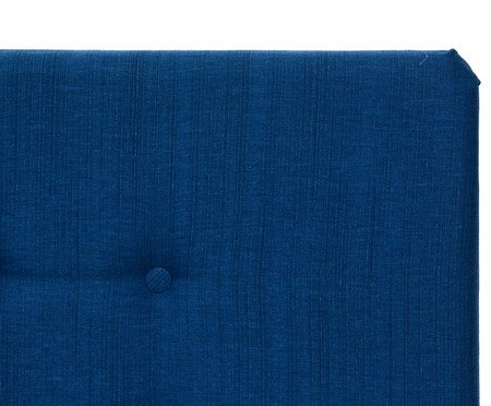 Cabeceira Painel em Linho com Botões Donna - Azul Marinho | Westwing