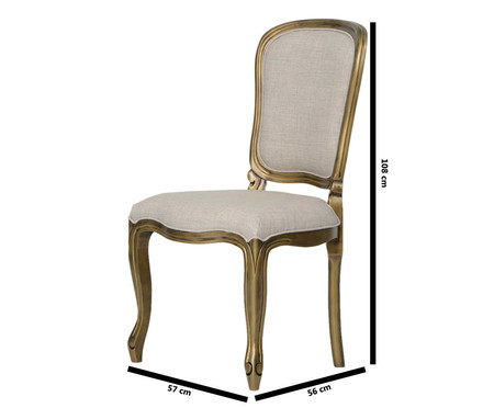 Cadeira de Madeira Luiz Felipe - Cinza e Dourada | WestwingNow
