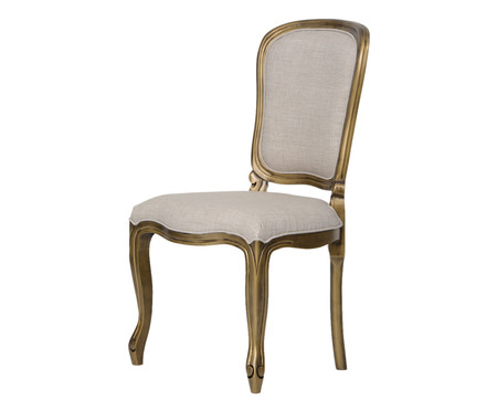 Cadeira de Madeira Luiz Felipe - Cinza e Dourada | WestwingNow