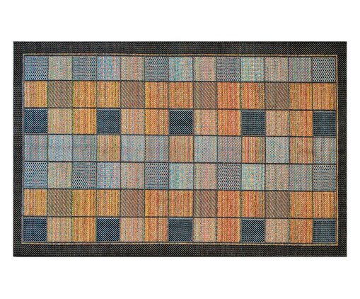 Tapete Pequeno em Sisal Unique Tabuleiro, Azul | WestwingNow