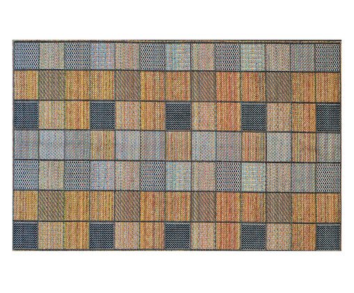 Tapete Redondo em Sisal Tabuleiro, Azul | WestwingNow