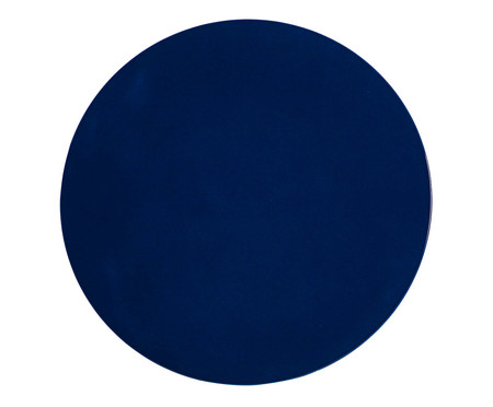 Mesa Lateral Redonda Azul Marinho Brilho - 50X50,5cm | WestwingNow