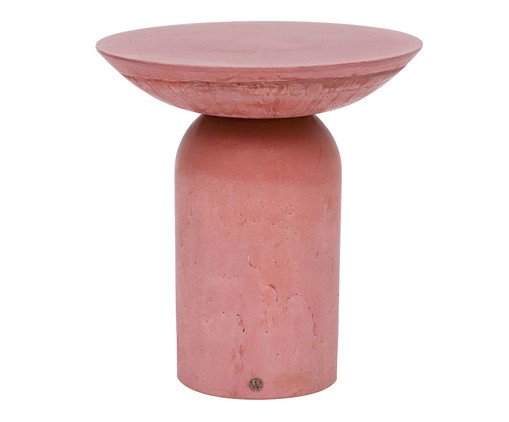 Mesa Lateral Alta Brut em Concreto -  Terracota, Laranja | WestwingNow
