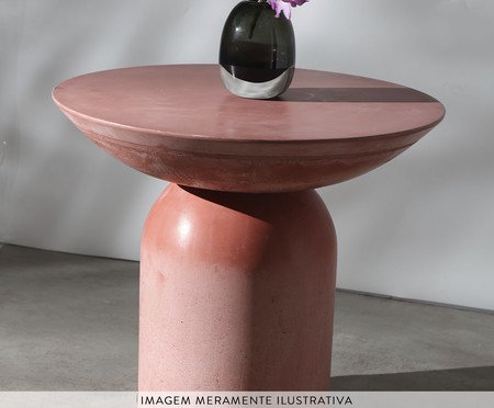 Mesa Lateral Média Brut em Concreto -  Terracota | Westwing