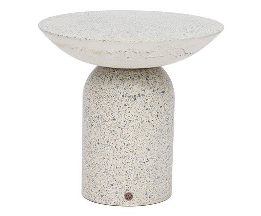 Mesa Lateral Média Brut em Granilite -  Branco, Branco | WestwingNow