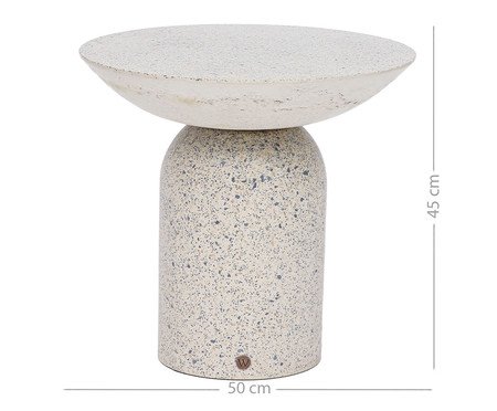 Mesa Lateral Média Brut em Granilite -  Branco | Westwing