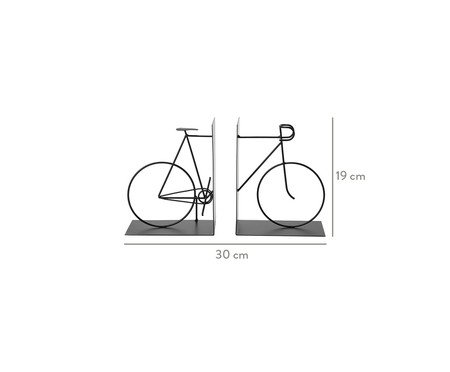Jogo de Aparadores para Livro em Ferro Bicicleta - Preto | WestwingNow