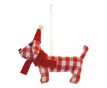 Enfeite Cachorro com Gorro Vermelho